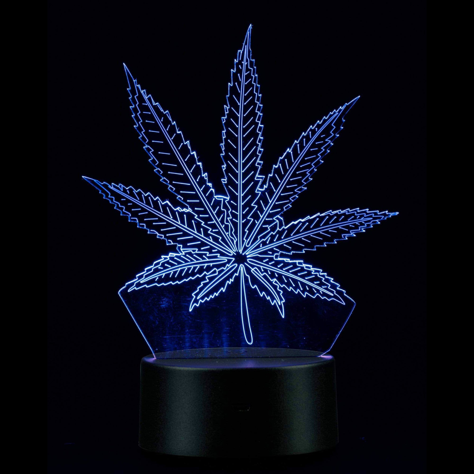 3D Cannabis Leaf Lamp