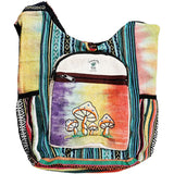 Tie-Dye Mushroom Patchwork Shoulder Bag