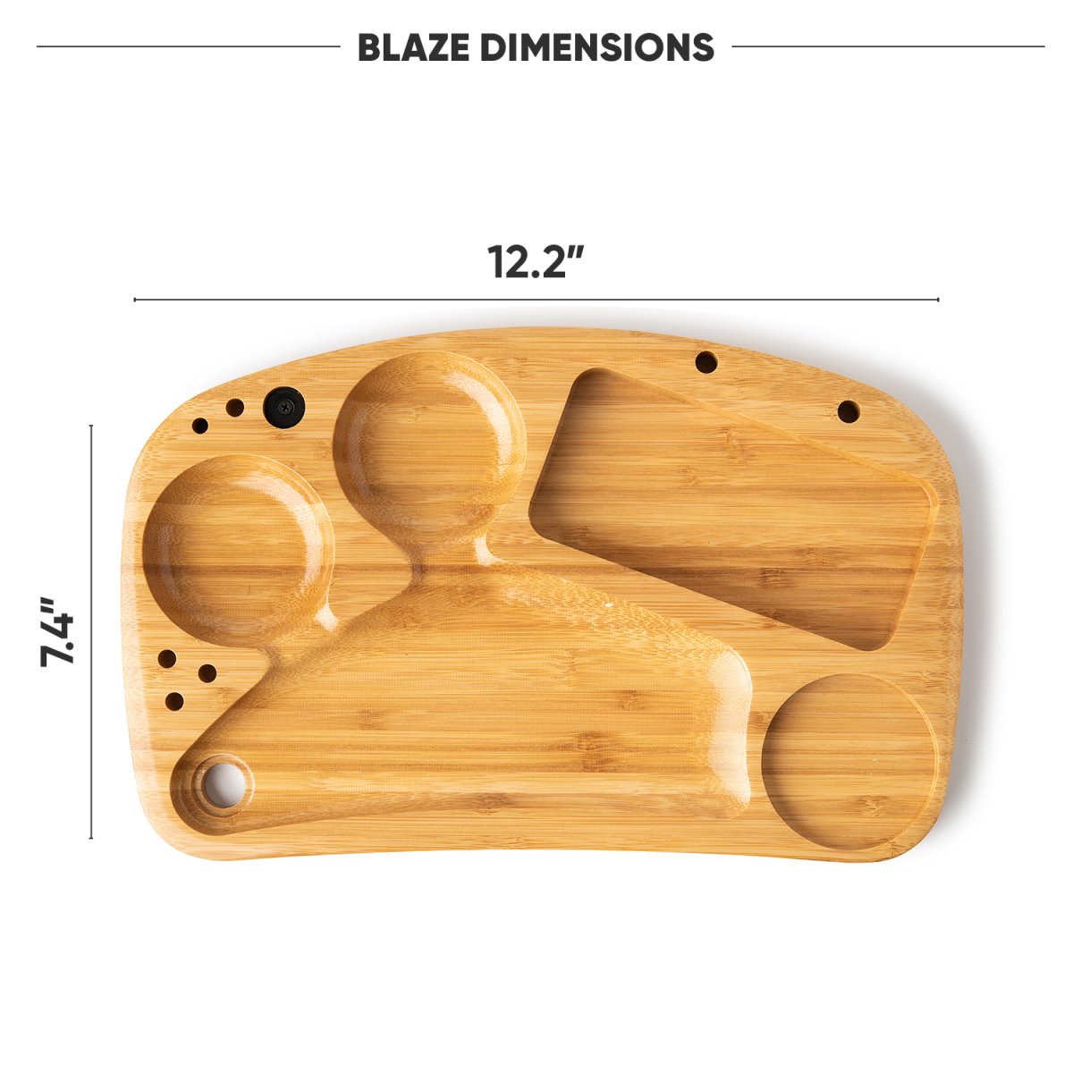 Blaze Wooden Stash Rolling Tray - Mojo Smoke Palaces