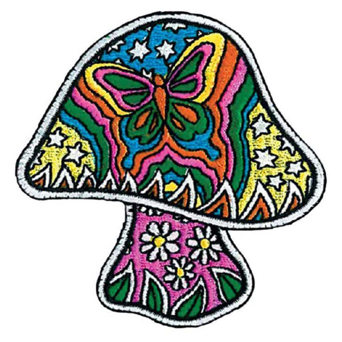 Butterfly Mushroom Woven Patch - Mojo Smoke Palaces