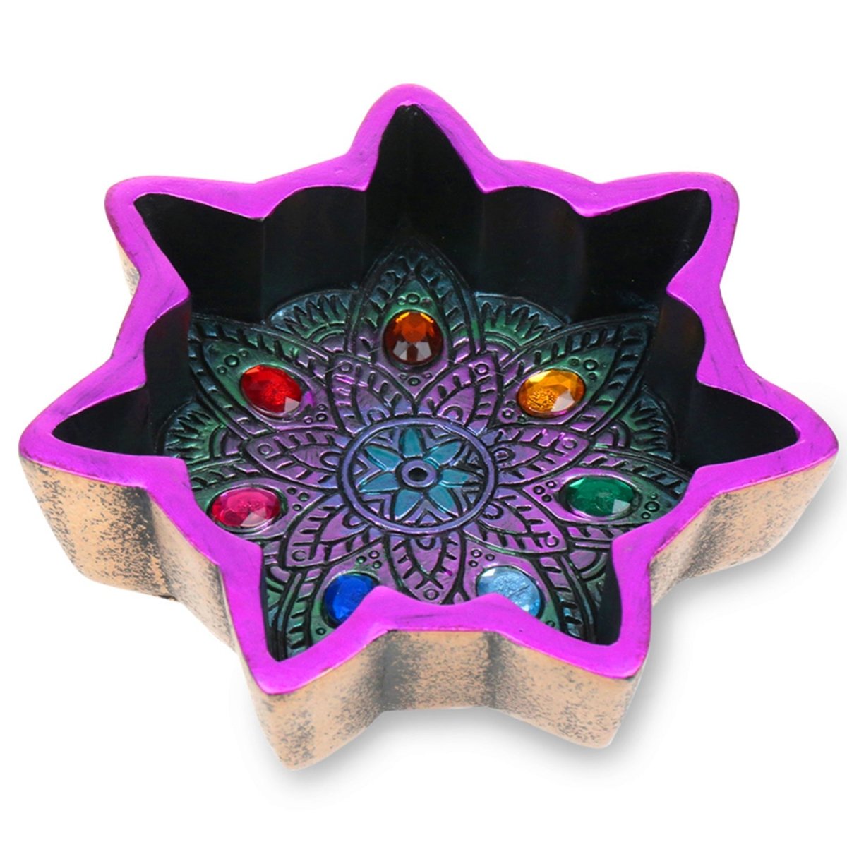 Chakra Stones Polyresin Ashtray - Mojo Smoke Palaces