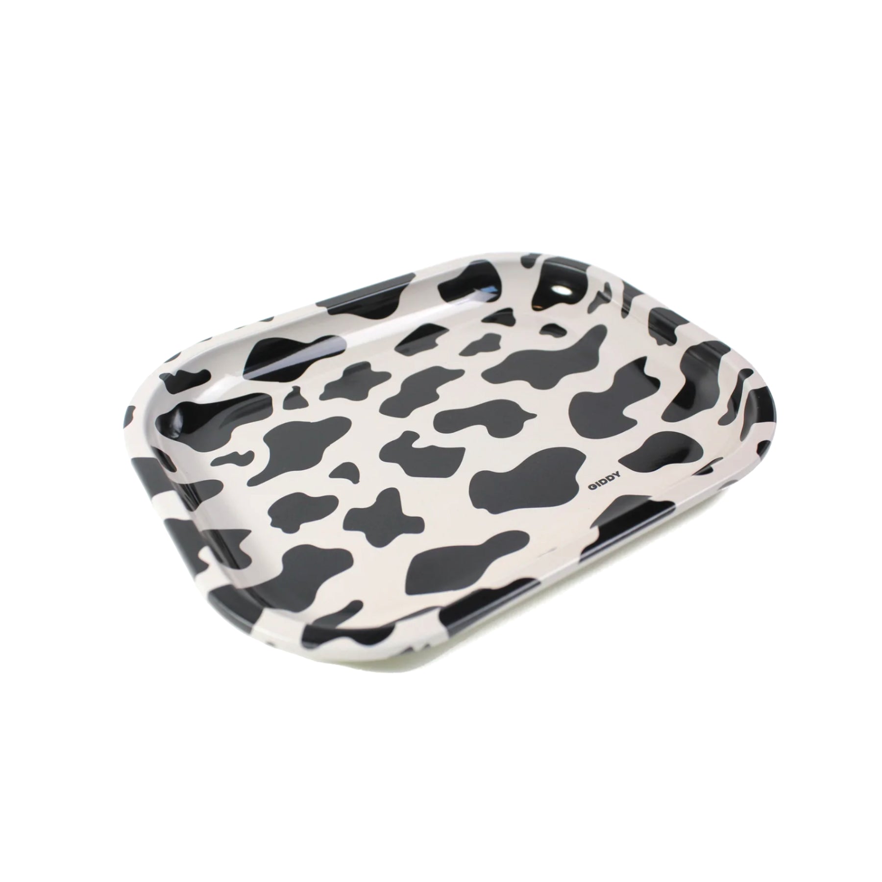 Giddy Small Rolling Tray - Cow Print